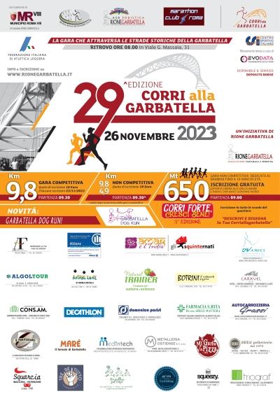 Corri alla Garbatella 2023 - Regolamenti e Modulo di iscrizione